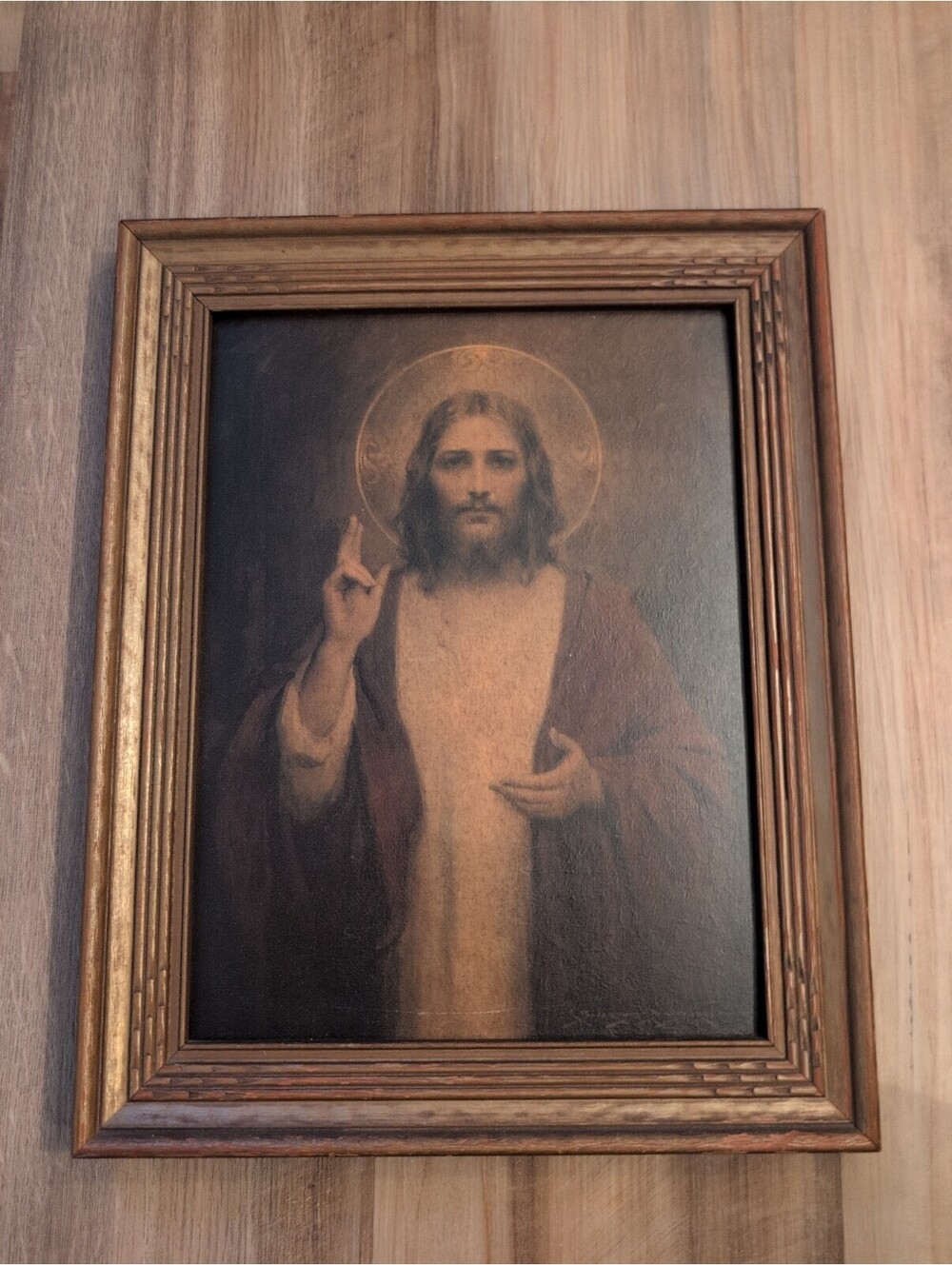 The Sacred Heart by C. Bosseron Chambers Jesus Christ Framed Print Vintage